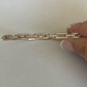 David Yurman 18k 4mm Rose Gold & Diamond Stax Collection bracelet